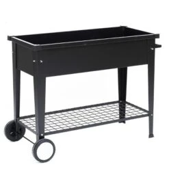 LuxenHome Black Mobile Metal Raised Garden Bed Planter Cart With Legs 9 LuxenHome Black Mobile Metal Raised Garden Bed Planter Cart With Legs -Sunnydaze Decor Store GUEST ea10c873 829b 4653 979e d39568dbe50c