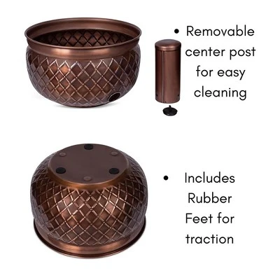 BirdRock Home Decorative Water Hose Pot - Copper - Drainage Hole - Group 1 BirdRock Home Decorative Water Hose Pot - Copper - Drainage Hole - Group