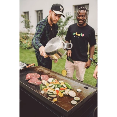 Razor Griddle 37 Inch Outdoor Steel 4 Burner Propane Gas Grill Griddle With Wheels And Top Cover Lid Folding Shelves For Home BBQ Cooking, Black 4 Razor Griddle 37 Inch Outdoor Steel 4 Burner Propane Gas Grill Griddle With Wheels And Top Cover Lid Folding Shelves For Home BBQ Cooking, Black - Image 4