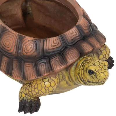 Sunnydaze Decor Sunnydaze Polyresin Teddy The Turtle Decorative Indoor/Outdoor Garden Planter For Patio, Lawn, Porch And Backyard - 11" W - Green And Brown 2 Sunnydaze Decor Sunnydaze Polyresin Teddy The Turtle Decorative Indoor/Outdoor Garden Planter For Patio, Lawn, Porch And Backyard - 11" W - Green And Brown - Image 2