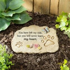 Evergreen 11.5" X 7.5" Memorial Garden Stone, Pet Devotion -Sunnydaze Decor Store GUEST ec2754dc b38d 4d87 9911 32cdc954d945