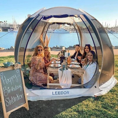 Leedor Outdoor Pop Up Portable Screen Tent With Mesh Netting Fiberglass Gazebo Gray 1 Leedor Outdoor Pop Up Portable Screen Tent With Mesh Netting Fiberglass Gazebo Gray