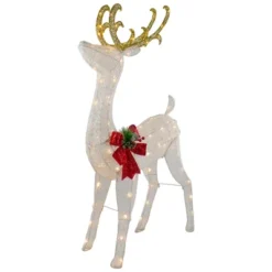 Northlight 48" LED Lighted Glitter Reindeer With Sleigh Outdoor Christmas Decoration 9 Northlight 48" LED Lighted Glitter Reindeer With Sleigh Outdoor Christmas Decoration -Sunnydaze Decor Store GUEST ed130ebd 603f 4db3 8b60 b23253528d75