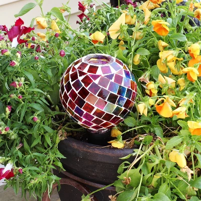 Sunnydaze Decor Sunnydaze Glass Mosaic Watering Globe For Plants And Flowers 1 Sunnydaze Decor Sunnydaze Glass Mosaic Watering Globe For Plants And Flowers