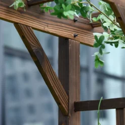 Outsunny 7' Wood Steel Outdoor Garden Arched Trellis Arbor With Natural Fir Wood & Side Panel For Climbing Vine -Sunnydaze Decor Store GUEST ef929164 3c2c 4950 9d9d e98e8c6aece1