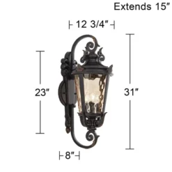 John Timberland Casa Marseille Vintage Rustic Outdoor Wall Light Fixture Veranda Bronze Ornate Scroll 31" Champagne Hammered Glass For Post Exterior 14 John Timberland Casa Marseille Vintage Rustic Outdoor Wall Light Fixture Veranda Bronze Ornate Scroll 31" Champagne Hammered Glass For Post Exterior -Sunnydaze Decor Store GUEST f001346d f955 42c7 88cd cb716d0326f5