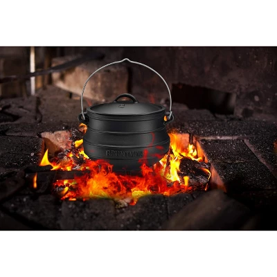 Bruntmor 8 Quarts Black Pre-Seasoned Cauldron Cast Iron Potjie Pot | 3 Legs For Even Heat Distribution | Premium Camping Cookware 5 Bruntmor 8 Quarts Black Pre-Seasoned Cauldron Cast Iron Potjie Pot | 3 Legs For Even Heat Distribution | Premium Camping Cookware - Image 5