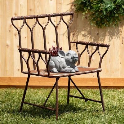 7.75"H Sullivans Charcoal Piglet Planter, Gray 2 7.75"H Sullivans Charcoal Piglet Planter, Gray - Image 2
