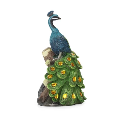 Techko Maid Peacock Calm Solar Outdoor Garden Statue Decor With Spotlight 5 Techko Maid Peacock Calm Solar Outdoor Garden Statue Decor With Spotlight - Image 5