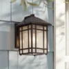 Kathy Ireland Sierra Craftsman Mission Outdoor Wall Light Fixture Rubbed Bronze 11" High Frosted Seeded Glass Panels For Post Exterior Barn Deck House