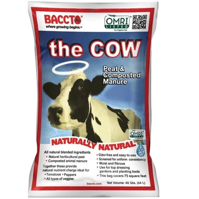Michigan Peat Baccto 1640 Wholly Cow Horticultural Compost And Manure For Soil Amendment, Lawn Care, & Garden Beds, 40 Quart Bag (2 Pack) 1 Michigan Peat Baccto 1640 Wholly Cow Horticultural Compost And Manure For Soil Amendment, Lawn Care, & Garden Beds, 40 Quart Bag (2 Pack)