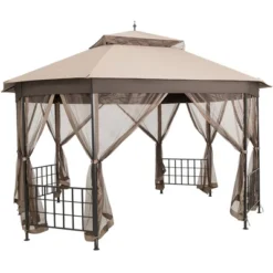 Costway 10' X 12' Octagonal Patio Gazebo Canopy Shelter Double Top W/Netting Sidewalls -Sunnydaze Decor Store GUEST f26db8f2 5c47 4b3c a4bb ffa9d1dc67b1