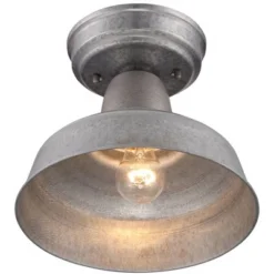 John Timberland Urban Barn Rustic Industrial Farmhouse Semi Flush Mount Outdoor Ceiling Light Galvanized Metal 8 3/4" For Post Exterior Barn Deck Yard -Sunnydaze Decor Store GUEST f3ae8d49 fe14 4eb7 903c 538833db96f3