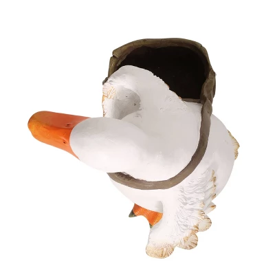 Christopher Knight Home 16" Wide Farnum Concrete Outdoor Novelty Goose Planter White/Brown 6 Christopher Knight Home 16" Wide Farnum Concrete Outdoor Novelty Goose Planter White/Brown - Image 6