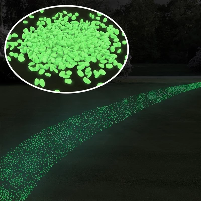 Nature Spring Glow In The Dark Solar Garden Stone Pebble Lights For Landscaping, Flower Beds, And Pathways - Green, 500-pc 1 Nature Spring Glow In The Dark Solar Garden Stone Pebble Lights For Landscaping, Flower Beds, And Pathways - Green, 500-pc