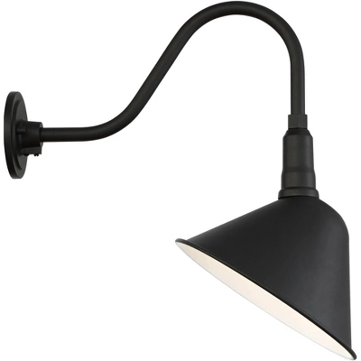 Franklin Iron Works Neihart Rustic Farmhouse Outdoor Barn Light Fixture Black Curving Gooseneck 18" For Post Exterior Barn Deck House Porch Yard Patio 5 Franklin Iron Works Neihart Rustic Farmhouse Outdoor Barn Light Fixture Black Curving Gooseneck 18" For Post Exterior Barn Deck House Porch Yard Patio - Image 5