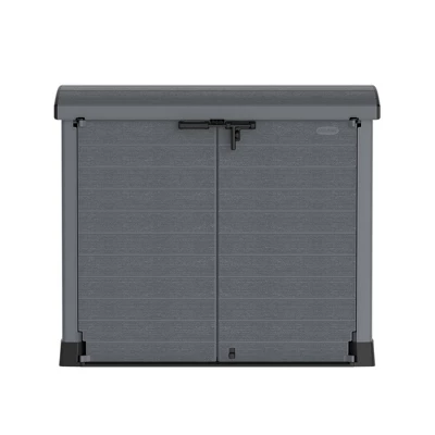 Duramax CedarGrain StoreAway 1200L Capacity Outdoor Deck And Garden Storage Box With Panel Doors & Arc Lid For Patios, Pool Areas, & Driveways, Grey 1 Duramax CedarGrain StoreAway 1200L Capacity Outdoor Deck And Garden Storage Box With Panel Doors & Arc Lid For Patios, Pool Areas, & Driveways, Grey