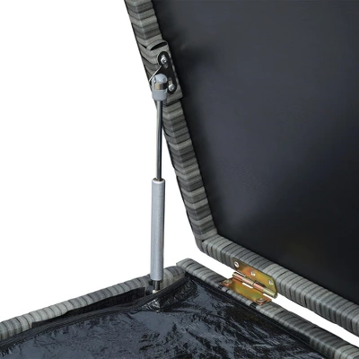 Teamson Home Wicker 154 Gallon Outdoor Deck Box For Cushions Storage, Gray 9 Teamson Home Wicker 154 Gallon Outdoor Deck Box For Cushions Storage, Gray - Image 9