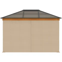 Outsunny 10' X 12' Hardtop Polycarbonate Gazebo Canopy, Aluminum Frame Pergola With Top Vent, Netting & Sidewalls For Garden, Patio, Khaki 8 Outsunny 10' X 12' Hardtop Polycarbonate Gazebo Canopy, Aluminum Frame Pergola With Top Vent, Netting & Sidewalls For Garden, Patio, Khaki -Sunnydaze Decor Store GUEST f80a9f88 62cd 42bd b0e8 e08ef9358a0d