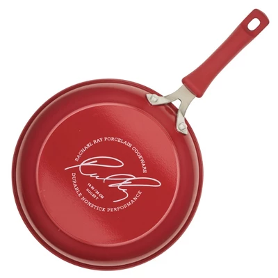 Rachael Ray Cook + Create Aluminum Nonstick Frying Pan 10" Red 8 Rachael Ray Cook + Create Aluminum Nonstick Frying Pan 10" Red - Image 8