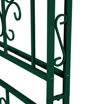 Evergreen Montebello Iron Garden Arbor, Forest Green- 53 X 84 X 23 Inches Fade And Weather Resistant Outdoor Decor 8 Evergreen Montebello Iron Garden Arbor, Forest Green- 53 X 84 X 23 Inches Fade And Weather Resistant Outdoor Decor - Image 8