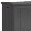 Suncast Decorative Lockable Large 200-Gallon 58" X 32" Plastic Deck Storage Box For Garden Supplies And Yard Accessories, Gray