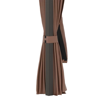 Outsunny Outdoor Hardtop Gazebo Galvanized Steel Canopy With Aluminum Frame Double Vented Roof Pergola With Netting And Curtains For Patios, Gardens, Lawns, Dark Brown 4 Outsunny Outdoor Hardtop Gazebo Galvanized Steel Canopy With Aluminum Frame Double Vented Roof Pergola With Netting And Curtains For Patios, Gardens, Lawns, Dark Brown - Image 4