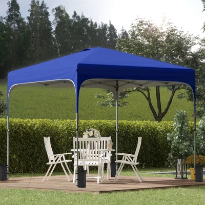 Outsunny 8' X 8' Pop Up Canopy, Foldable Gazebo Tent With Carry Bag With Wheels And 4 Leg Weight Bags For Outdoor Garden Patio Party 2 Outsunny 8' X 8' Pop Up Canopy, Foldable Gazebo Tent With Carry Bag With Wheels And 4 Leg Weight Bags For Outdoor Garden Patio Party - Image 2