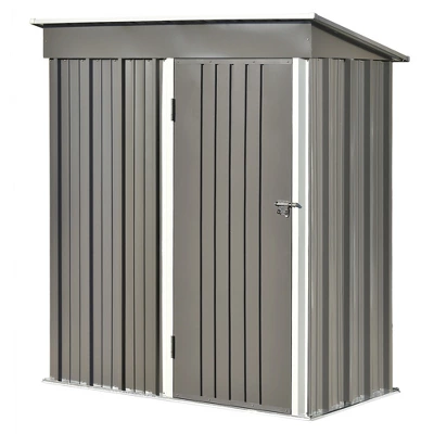 Patio 5ft X 3ft Garden Shed, Metal Lean-to Storage Shed With Lockable Door-ModernLuxe 3 Patio 5ft X 3ft Garden Shed, Metal Lean-to Storage Shed With Lockable Door-ModernLuxe - Image 3