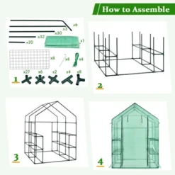 Costway Walk-in Greenhouse 56''x56''x77'' Gardening W/Observation Windows 2 Tier 8 Shelves 15 Costway Walk-in Greenhouse 56''x56''x77'' Gardening W/Observation Windows 2 Tier 8 Shelves -Sunnydaze Decor Store GUEST fb4800e7 48ab 4b5f 8048 81853cacc6c6