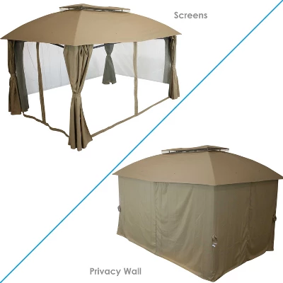Sunnydaze Decor Sunnydaze Soft Top Rectangle Patio Gazebo With Screens And Privacy Walls For Backyard, Garden Or Deck - 10' X 13' 6 Sunnydaze Decor Sunnydaze Soft Top Rectangle Patio Gazebo With Screens And Privacy Walls For Backyard, Garden Or Deck - 10' X 13' - Image 6