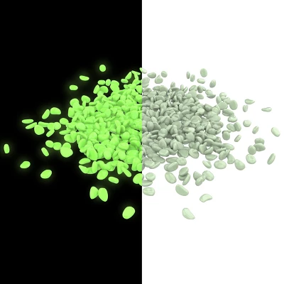 Nature Spring Glow In The Dark Solar Garden Stone Pebble Lights For Landscaping, Flower Beds, And Pathways - Green, 500-pc 5 Nature Spring Glow In The Dark Solar Garden Stone Pebble Lights For Landscaping, Flower Beds, And Pathways - Green, 500-pc - Image 5