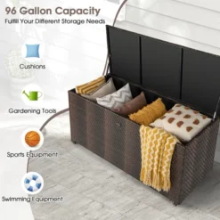 Costway 96 Gallon Patio Rattan Storage Deck Box Container Garden Liner Wheels Mix Brown/Grey 16 Costway 96 Gallon Patio Rattan Storage Deck Box Container Garden Liner Wheels Mix Brown/Grey -Sunnydaze Decor Store GUEST fcdd034a 583b 4eaf 9f3b 2314091d716a