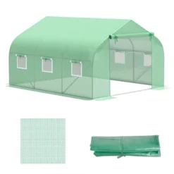 Outsunny Greenhouse Replacement Cover For 11.5' X 10' X 6.5' Walk-in Tunnel PE Hot House Plastic Cover With Zipper Door And 6 Roll Up Windows (Frame Not Included) -Sunnydaze Decor Store GUEST fd408481 f6ff 4ba9 a9a4 1bd58e4b6699