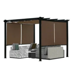 Aoodor 10 X 10 Ft Outdoor Pergola With Retractable Canopy, Aluminum Frame, 4 Pieces Patio Sun Shade Shelter For Backyard, Deck 17 Aoodor 10 X 10 Ft Outdoor Pergola With Retractable Canopy, Aluminum Frame, 4 Pieces Patio Sun Shade Shelter For Backyard, Deck -Sunnydaze Decor Store GUEST fd521d36 f941 44c6 a00c 596ee1ded669