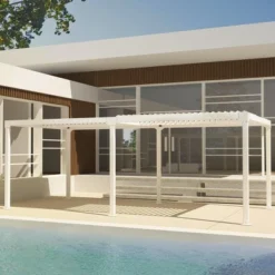 Aoodor Aluminum Pergola Rainproof Gazebo Patio Sun Shade Shelter With Adjustable Roof-White -Sunnydaze Decor Store GUEST fdc7fae6 1e76 445c 8716 501b96f55329