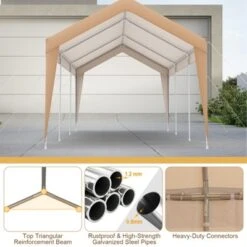 Costway 10x20FT Patio Heavy Duty Carport Garage Steel All-Weather Tent Outdoor Shelter -Sunnydaze Decor Store GUEST fde1ea8d d721 4573 a2f3 eb116646ebe9