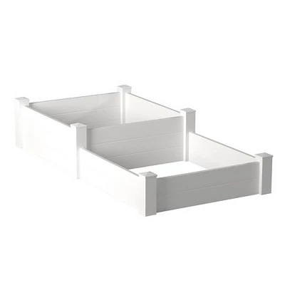 Dura-Trel 48"x14" Rectangular Split Level Rectangular Vinyl Outdoor Garden Bed White 2 Dura-Trel 48"x14" Rectangular Split Level Rectangular Vinyl Outdoor Garden Bed White - Image 2