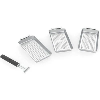 Yukon Glory Triple Grill Basket Set With Clip-On Handle, Perfect For Grilling Fish, Veggies And Meats 6 Yukon Glory Triple Grill Basket Set With Clip-On Handle, Perfect For Grilling Fish, Veggies And Meats - Image 6